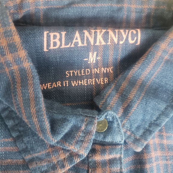 Blank NYC girl plaid button down long sleeve shirt - Picture 5 of 8